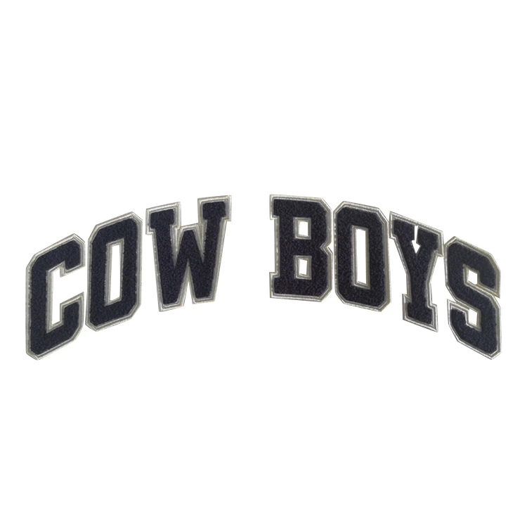 

New Product Cow Boy Letter Round Shape Iron on Designer Patch Custom Embroidery Patches, Customized