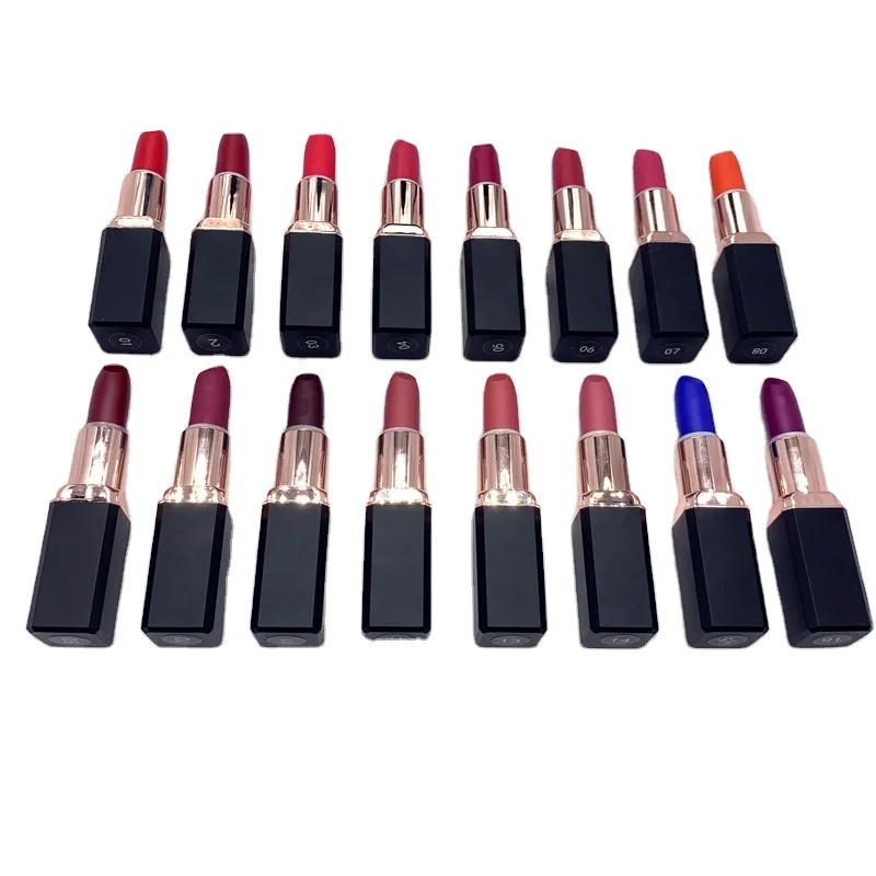 

2021 new arrival products long lasting waterproof 16 colors matte lipstick makeup