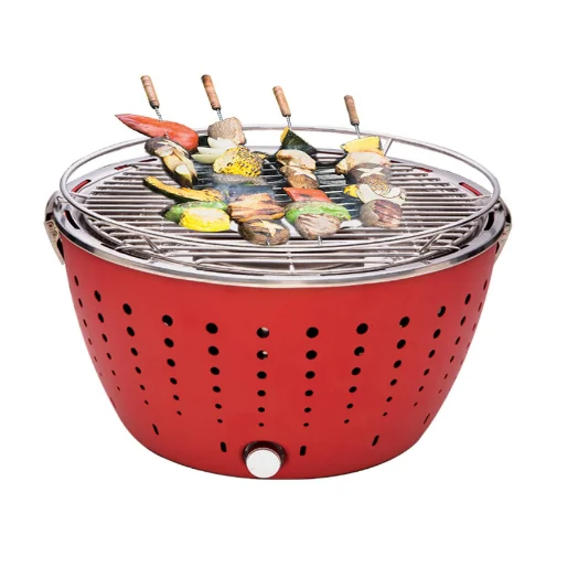 

Simple Korean Tabletop Portable BBQ Charcoal Smoker Indoor Outdoor, Optional