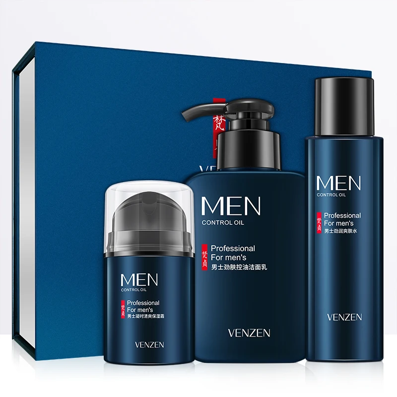 

VENZEN Private Label wholesale skin care beauty men's skin care products Acne Removal Exfoliating natural korean skin care set