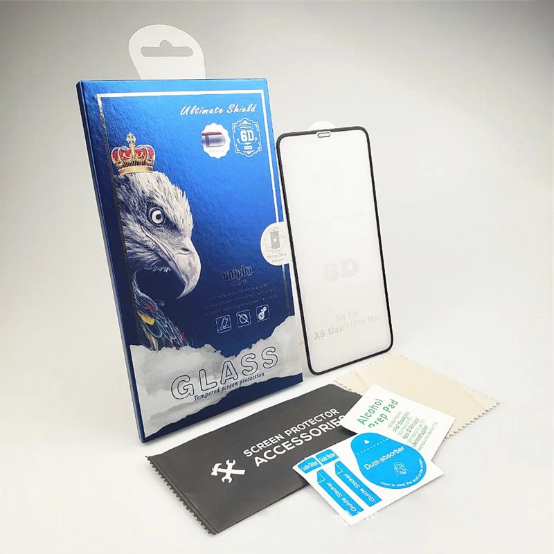 

6D Full Cover Tempered Glass, 8 7 6 6S Plus X XS MAX Screen Protector Protective Glass for iPhone 11 Pro