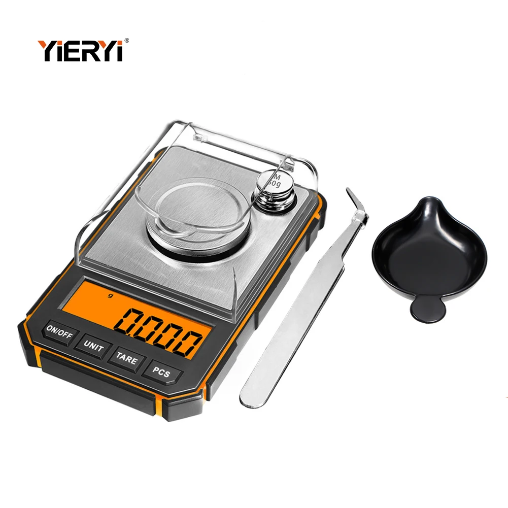 

YIERYI 50g Jewelry Herbs Portable Lab Milligram Scale 0.001g High Precision LCD Digital Electronic Scale