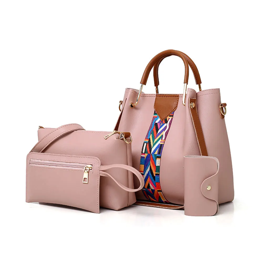 

Hot Sale Cheap Price Lady Hand Bags Rts Pu Leather Purses And Handbags Bolsos De Mujer Sac A Main S 4 Pcs In 1 Women Handbag Set, 8colors for option