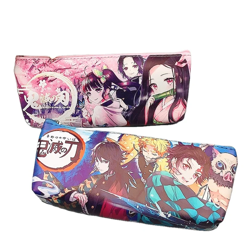

Cheap Anime Demon Slayer Pu Pencil Bags Hot Printed Tanjirou Students Pencil Bags