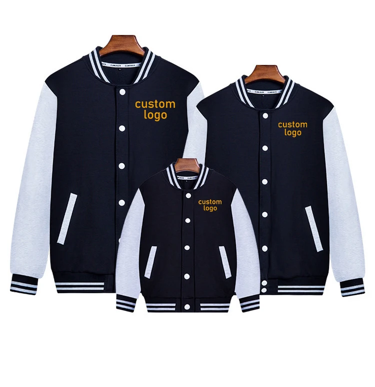 

Custom Logo Jackets Mommy And Kids Outfits Trendy Baseball Jacket Blank Unisex Coats Womens Coats varsity jackets custom