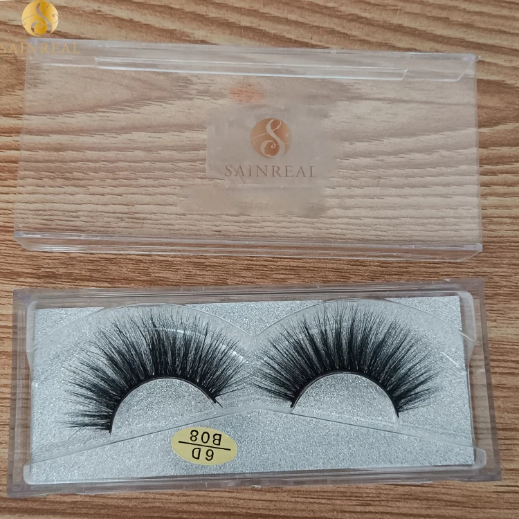 

Sainreal Custom Logor Mink Thick 3d Mink Eyelashes Wholesale Real Mink Eyelashes Vendor, Black