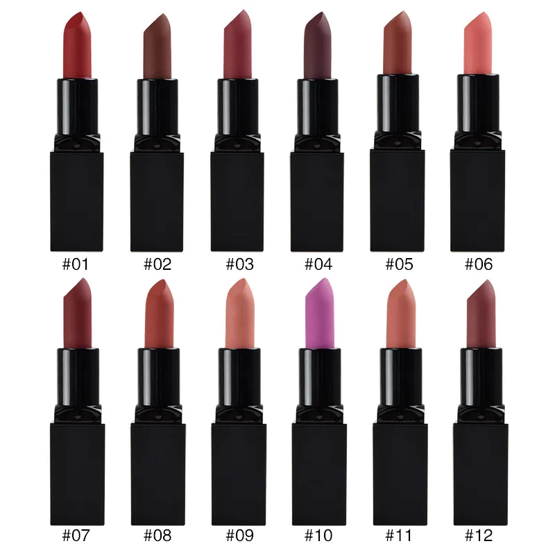 

Private Label Waterproof Long Lasting Cruelty Free 12 Color Moisturizing Velvet Matte Lipstick