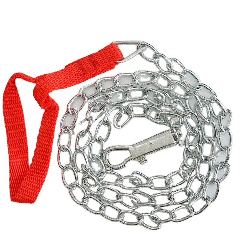 

BOHU Pet traction rope multi-specification pet dog chain antirust galvanized metal dog chain, Silver