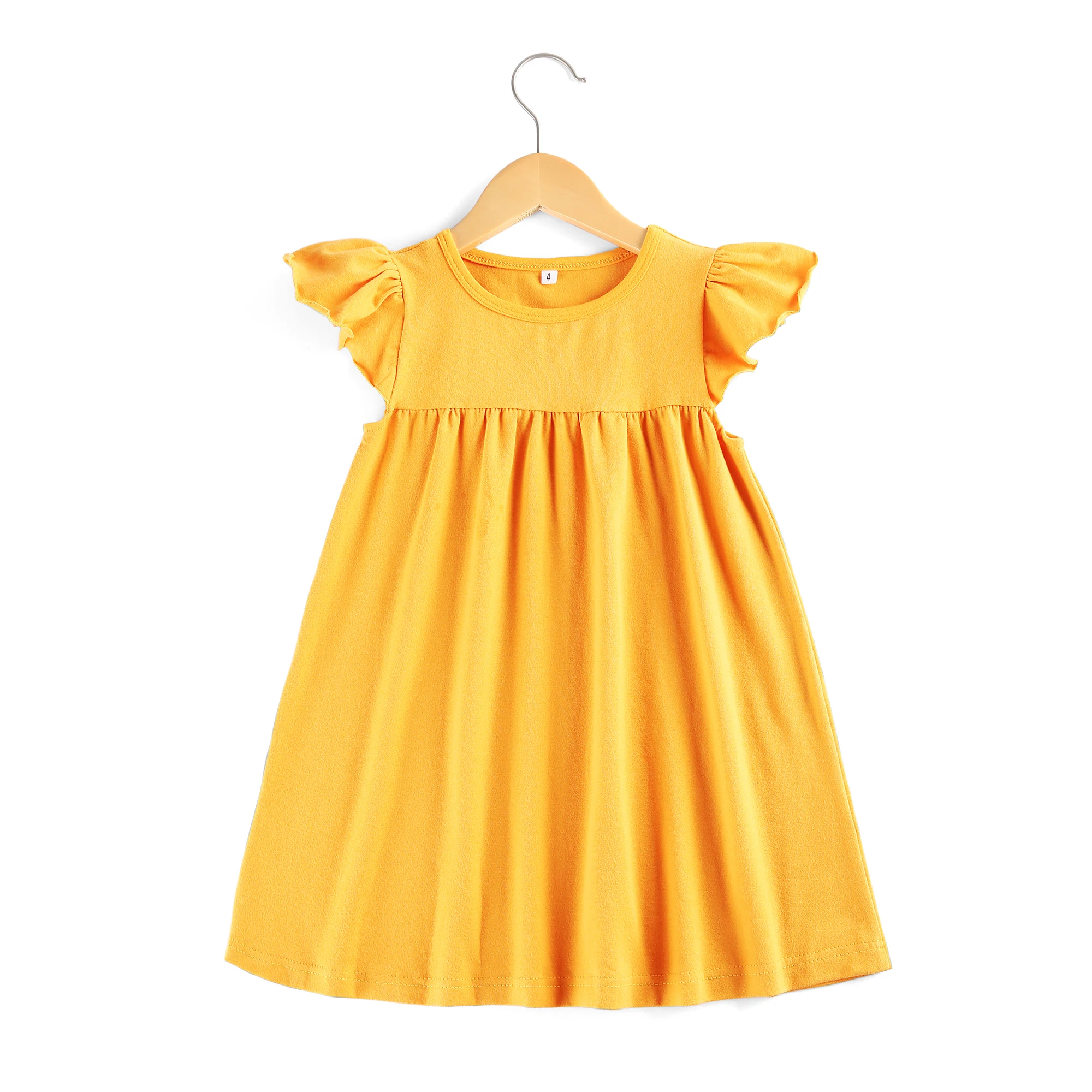 

wholesale RTS blank fashion baby girl dresses cotton girls pearls summer casual kids dress, Solid