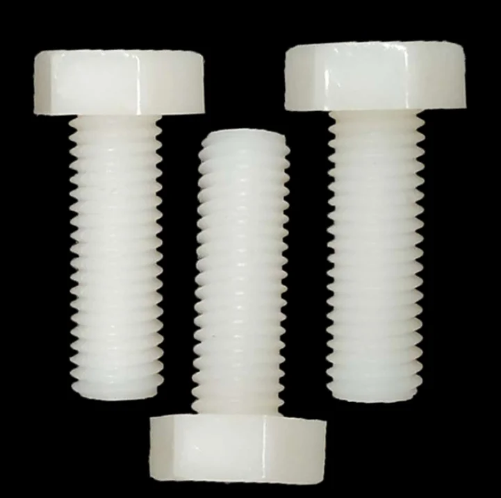 M61,70mm Nylon Screw Length Nylon Hex Bolt White Plastic Hexagon Bolt