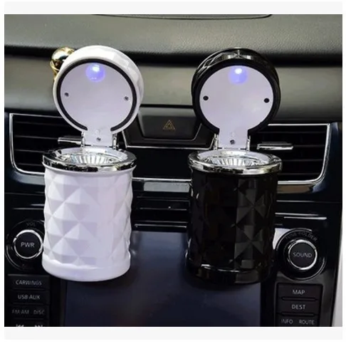 

Car Ashtray with Cover LED Light Portable Creative Polygon Ashtray, Picture