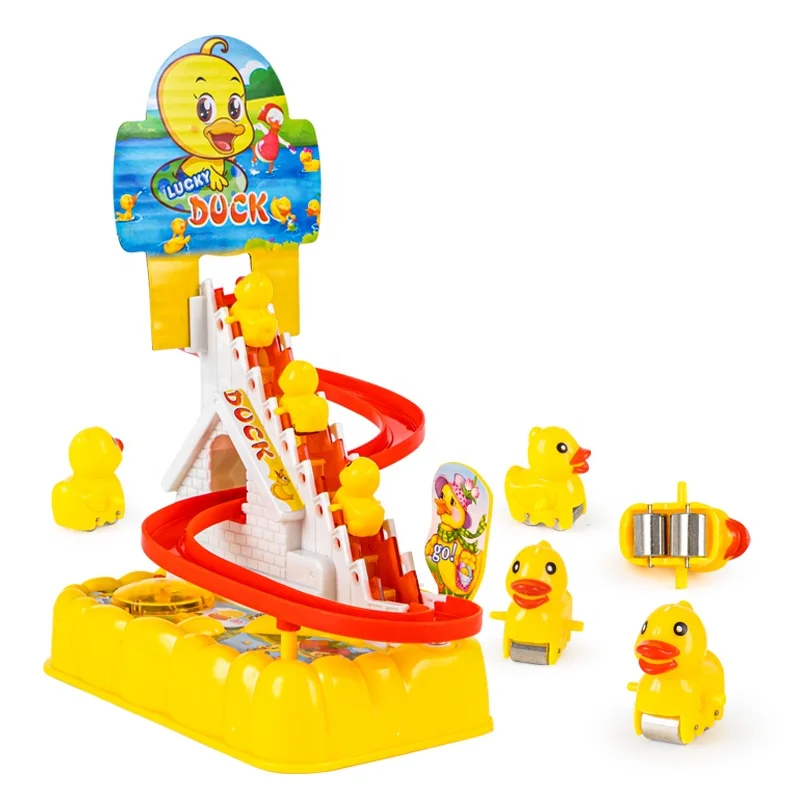 

wholesale electric duck climbing stairs toy tiktok hot selling mini funny duck baby educational toys Plastic slot kids toys