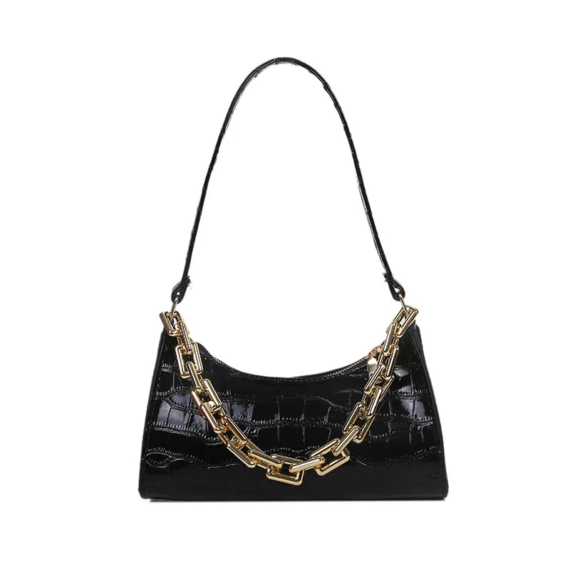 

2021 Factory direct sale crocodile grain women hand bags leather shoulder bags with chain, As pic