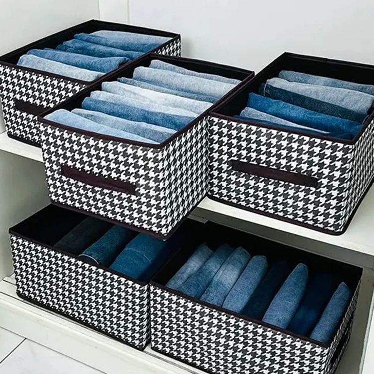 

Clothes Organizer For Closet Wardrobe Foldable Fabric Drawer Organizer for Clothing Jeans Storage Box
