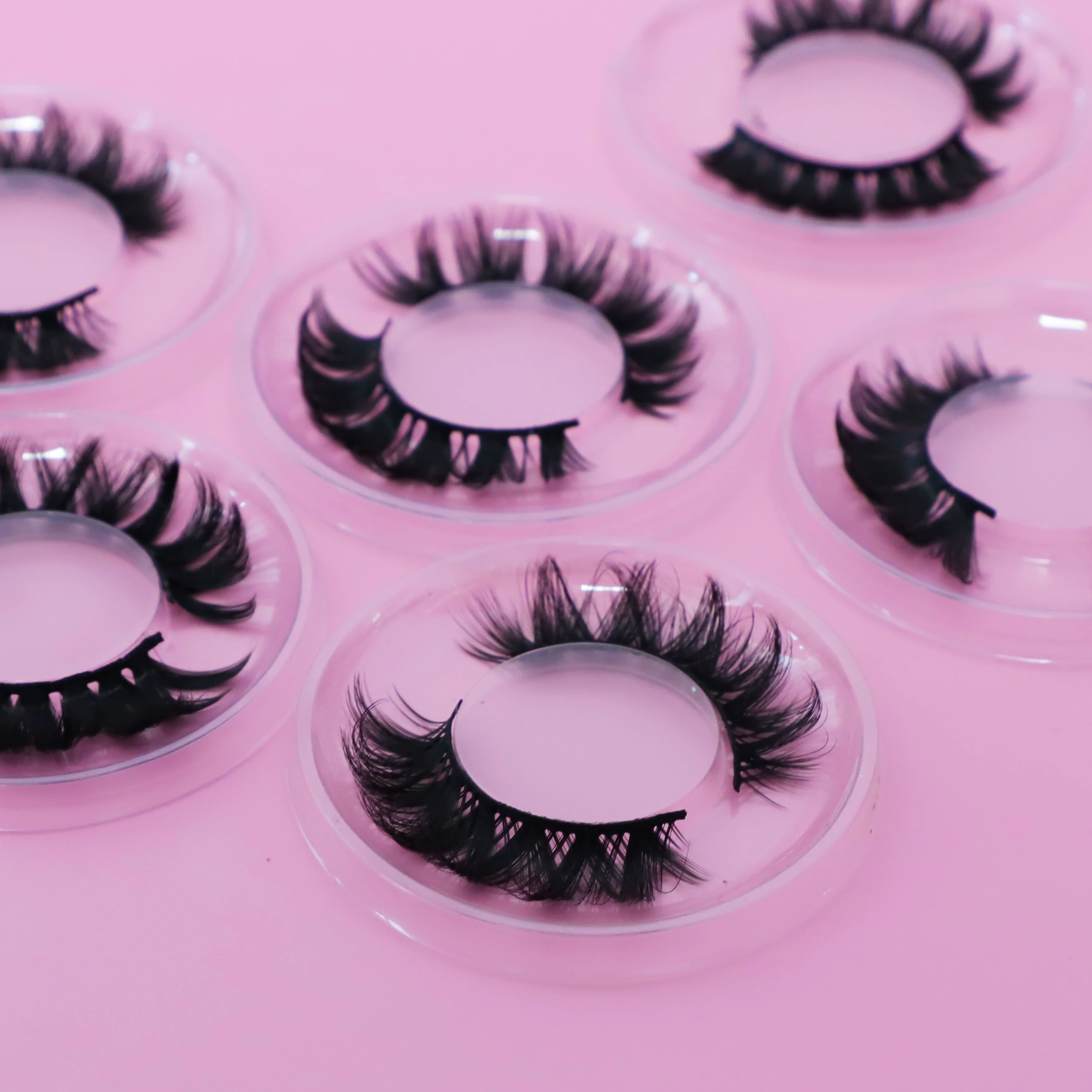 

New Arrival Private Label Box Deep Curl D Curl Wink Winged Customized Eyelash Extensions Russian Strip Eyelash Faux Mink Lashes, Natural black