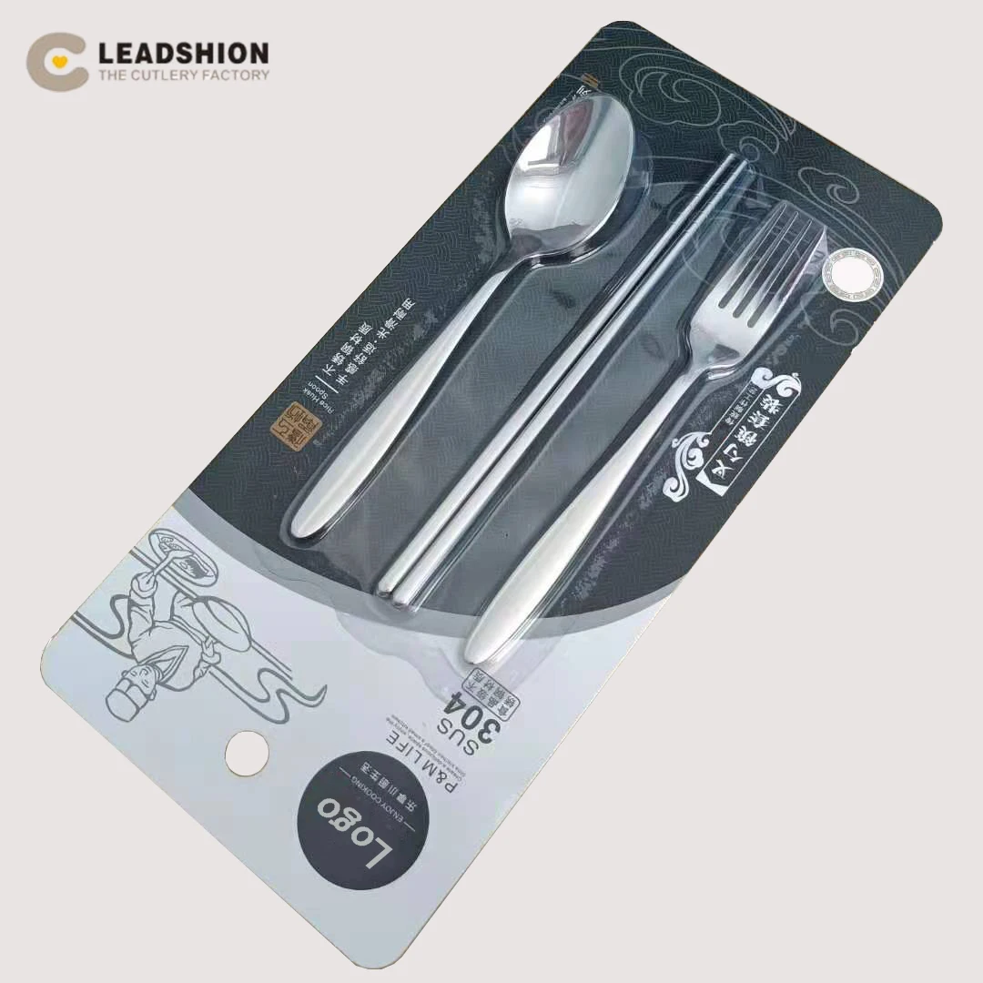 

Everyday Use Chinese 304 Stainless Steel Spoon Fork Chopsticks, Silver