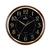 Classic plastic round glass punctual music report time wall clock