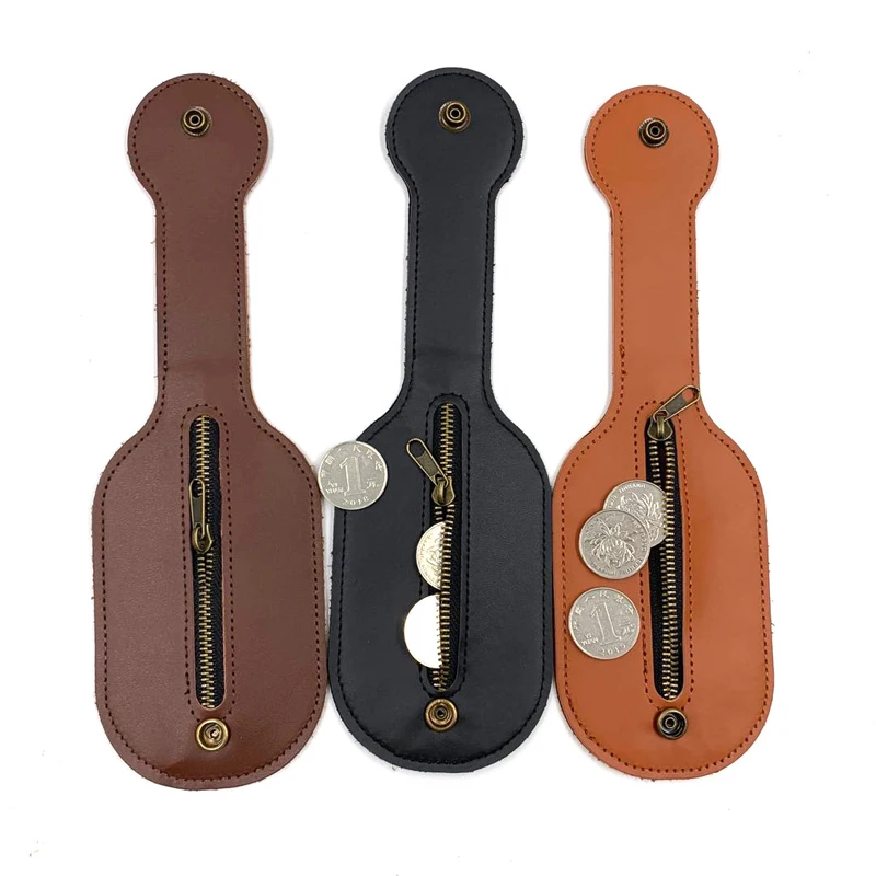 

Portable Zipper Small Purse Creative Retro PU Leather Hanging Waist Coin Purse