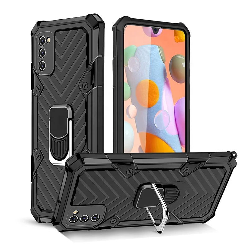 

TPU PC Phone Case With Finger Ring Magnetic Car Holder Mobile Phone Cover for Samsung galaxy A41, Multi colors