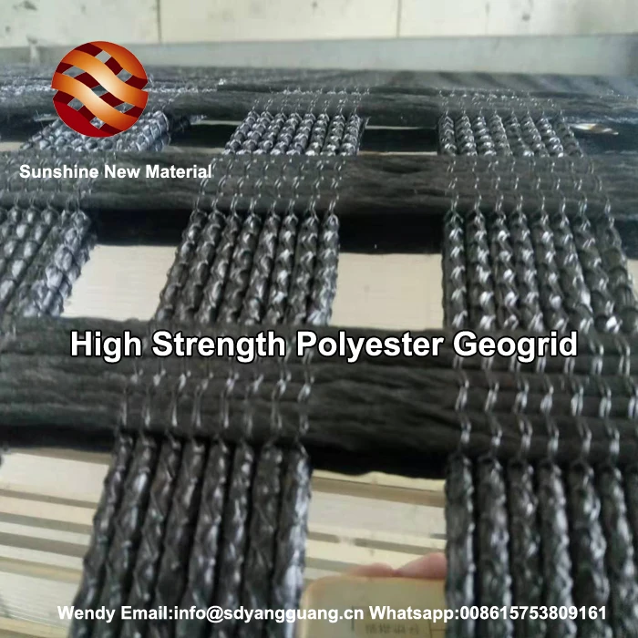 
Manufacturer polyester geo grid knitted pvc geogrid with CE 