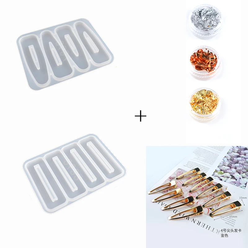 

Barrette Hairpin Epoxy Resin Hair Clip Silicone Mold For Epoxy Resin Craft Material Arts