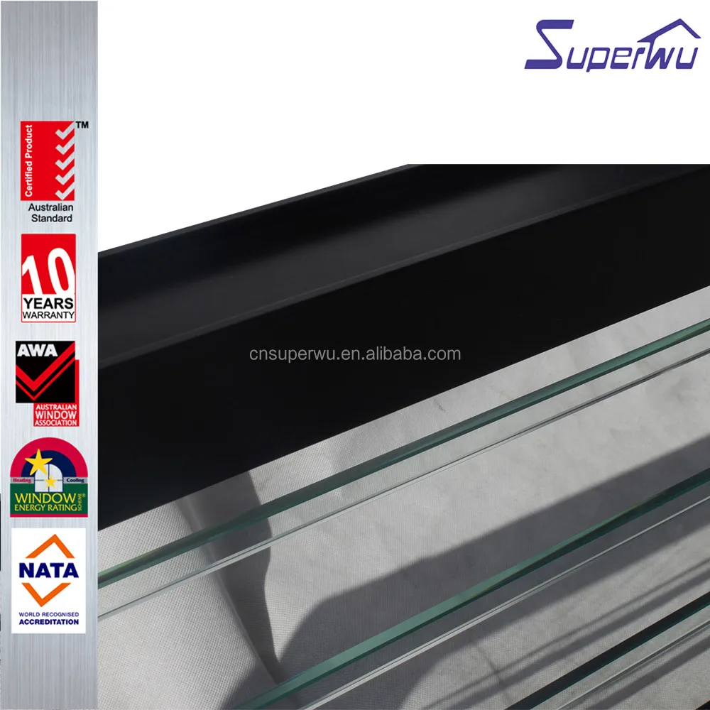Decorative black color profile aluminum louver shutter Window glass louver electric system