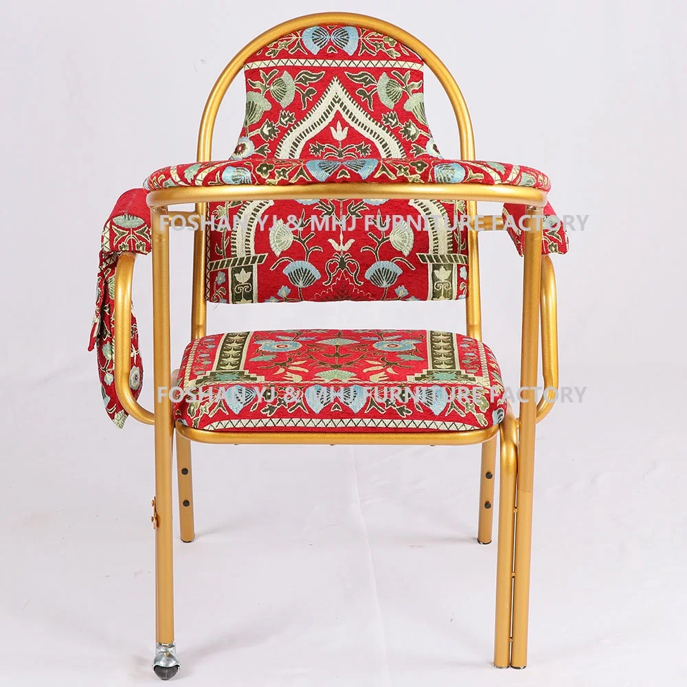 
stackable metal red carpet prayer muslim chair armchairs for church 