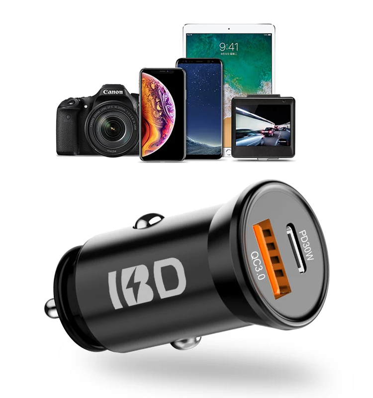 

2020 Hot Sale Car Charger PPS Function Car Charger With Blue Led Car Charger