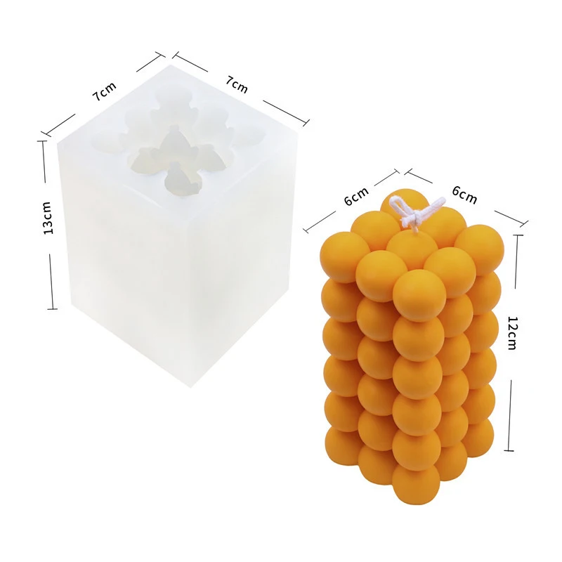 

Rectangular pillar rubik cube bubble candle moulds silicone rubber candles mold resin molds, Random