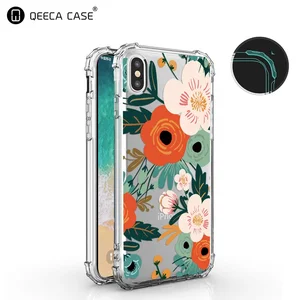 Transparent TPU Phone Case iPhone X Flower Design