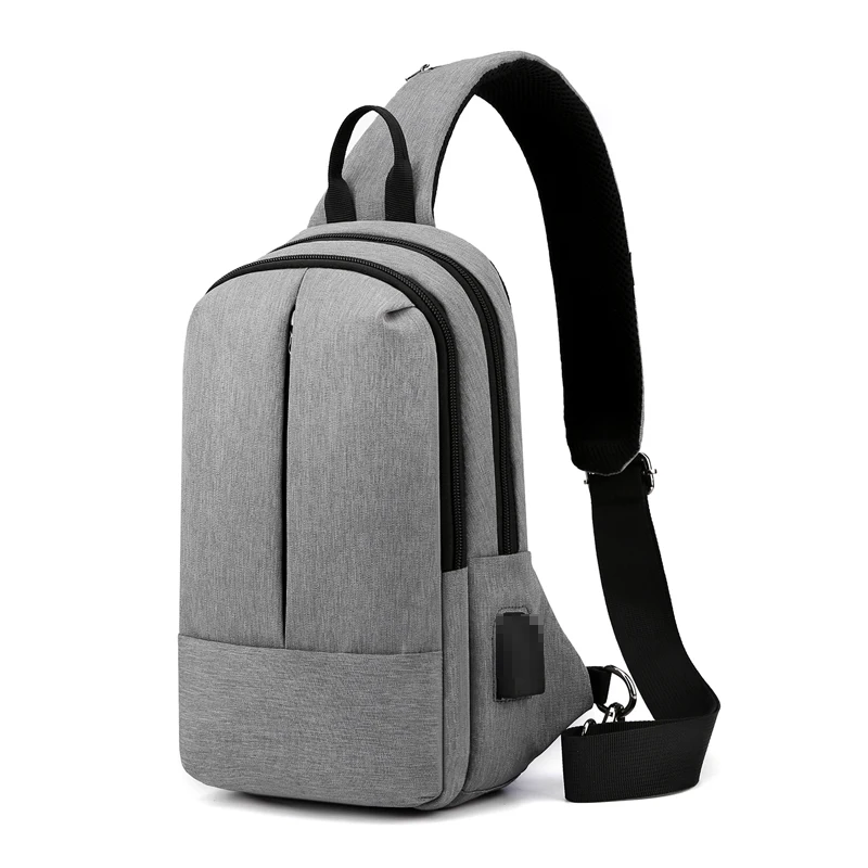 

Multicompartments Sling Backpacks Messenger Bag For Men Usb Charger Waterproof Men'S Chest Bag, Multicolor