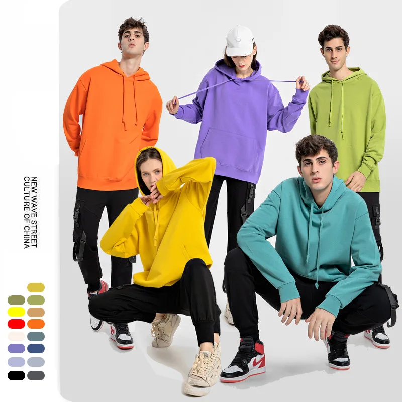 

Hip Hop Street Style Unisex 380gsm Plain Pastel Color Pullover Oversized French Terry Hoodie