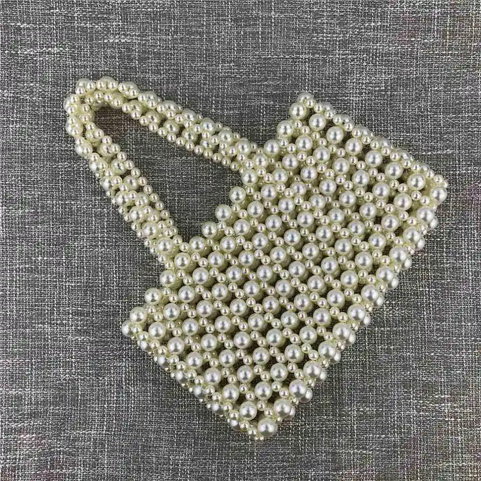 

2021 New Fashion Hollow Pearl Evening Bag Handmade Pearl Bag, White