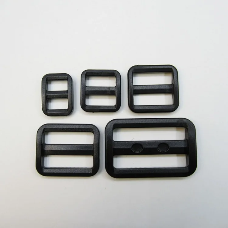 

Wholesale Black High Quality Webbing Slide Adjusters Plastic Strap Slide Buckle 10mm 15mm 20mm 25mm 36mm