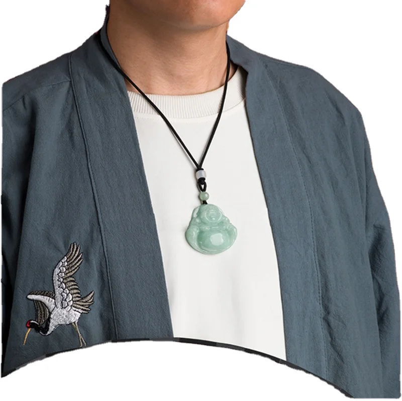 

Jade pendant men's and women's jade wholesale jade necklace, Bean green