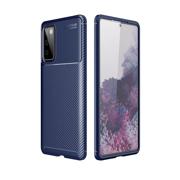 

Chinese Manufacturers Shockproof Carbon Fiber Texture Silicone Phone Case For Samsung Galaxy S20 Fe, Black,blue,brown