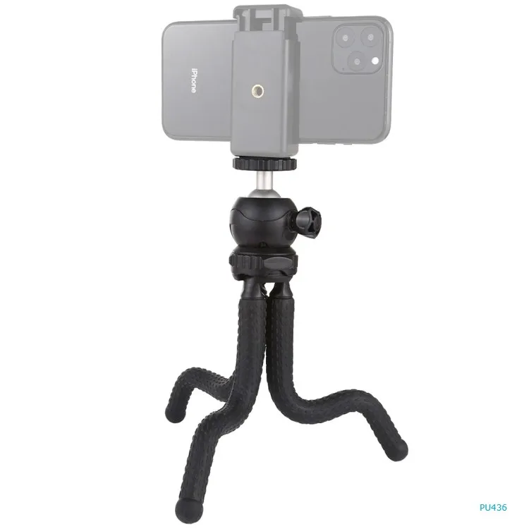 

PULUZ 30cm Phone Holder Professional Adjustable Octopus Mini Flexible Selfie Tripod Stand for SLR Cameras, GoPro, Cellphone, Black
