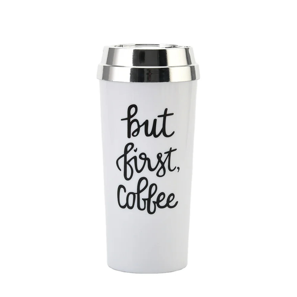 

16oz Double Wall BPA Free Plastic Mug Reusable Custom Logo Coffee Mug Sublimation Blank Plastic Coffee Mug, Customized colors acceptable