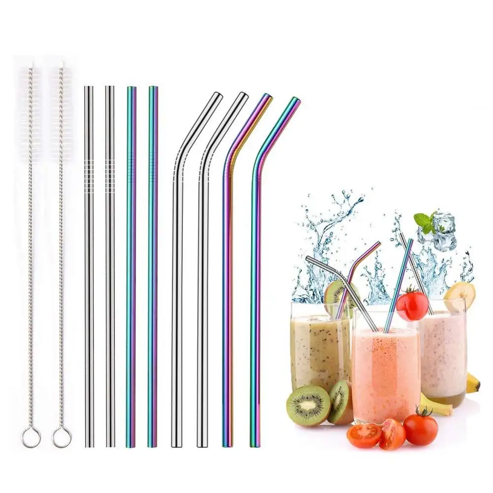 

8.5" 10.5" Reusable Stainless Steel Drinking Straws For 20/30 oz Tumbler, Customized
