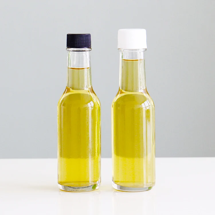 Empty 150ml Clear Glass Hot Sauce Bottle 5 Oz Woozy With 28 Opening