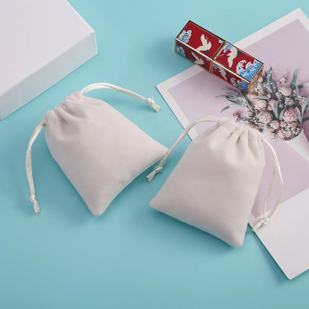 

5X7cm Jewelry Drawstring Pouches Velvet Gift Bag Custom Personalized Logo For Wedding Party Christmas Small Jewelry Packaging