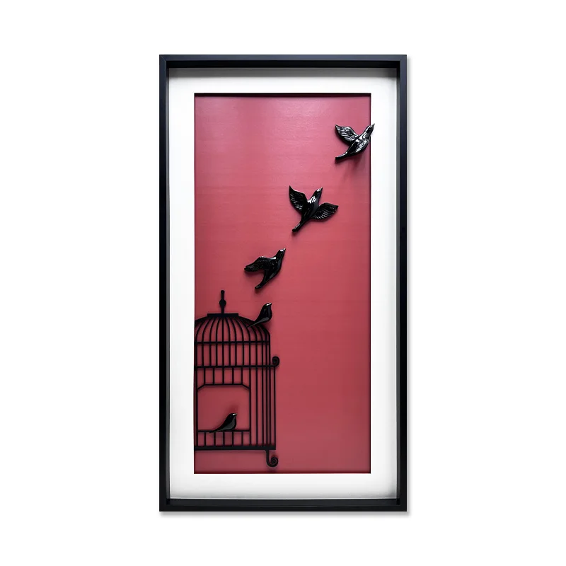 

Home Decor Framed Abstract Handmade Mixed Media Artwork 3D Fly Bird Painting Animal Wall Art