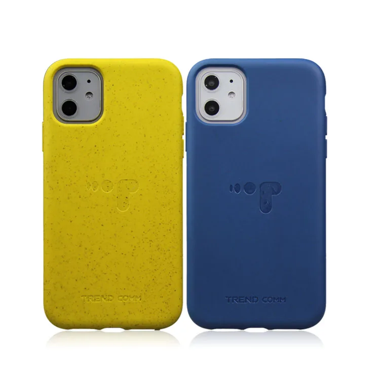 

Laser Logo Bio Degradable Phone Case for iPhone 11 Eco Friendly Wheat Straw Case
