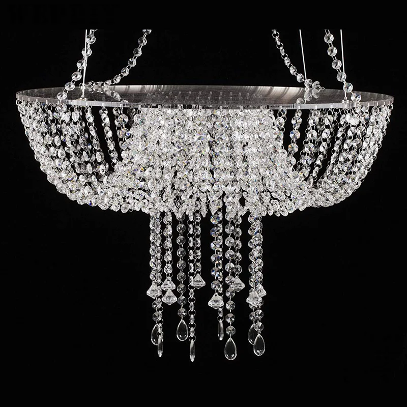 Fashion Clear Crystal Hanging Chandelier Cake Stand For Wedding Event