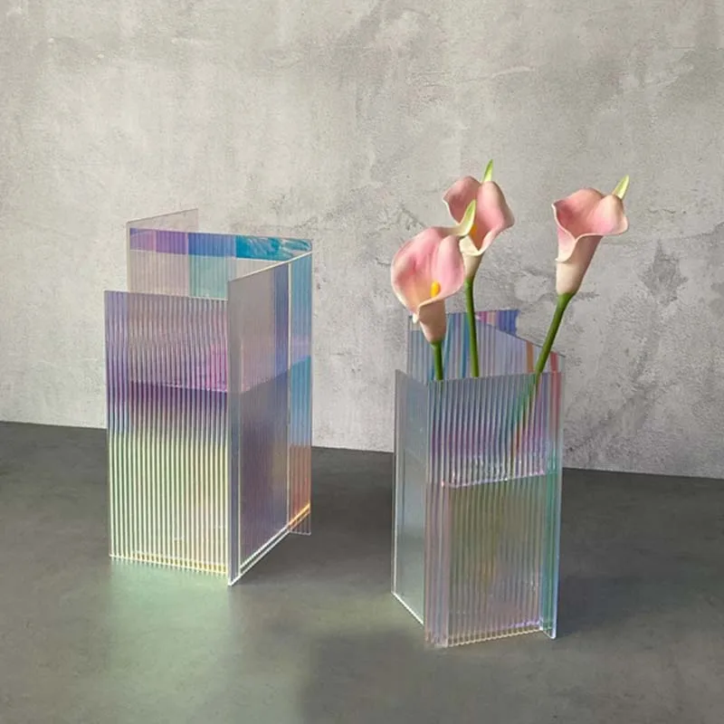 

Wavefield acrylic vase Pengros stepped design Nordic creative flowers