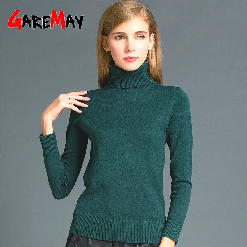 2019Slim Jumper Soft Warm Pull Femme  Autumn Winter Sweater Women Knitted Pullover Sweater Long Sleeve Sweater Turtleneck