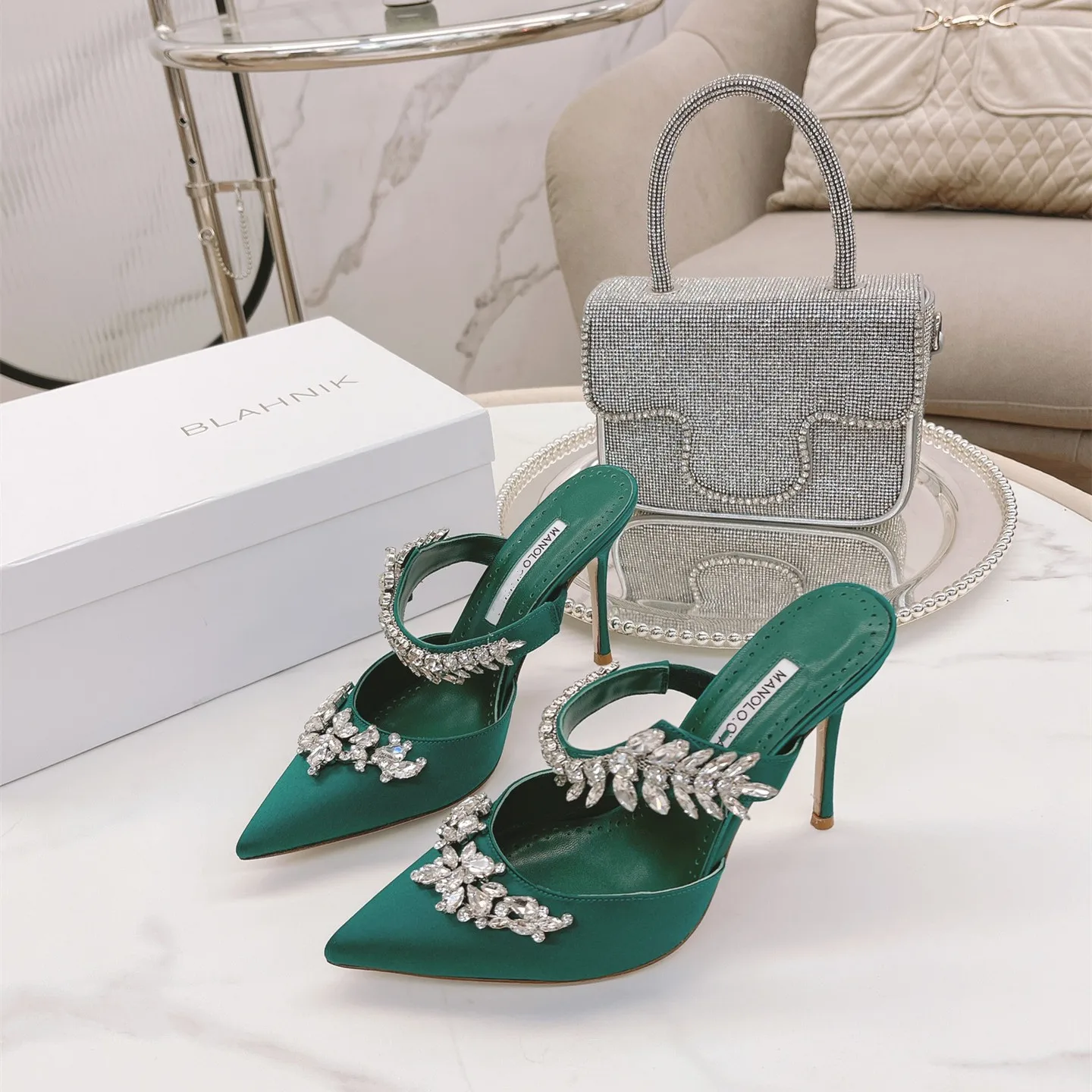 

2022 Luxury Fashion white high heels women's dress shoes sandals rhinestones pumps for summer wedding evening party