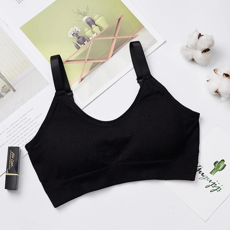 No rims Seamless sports bra adjustable gathered Vest type yoga bra for girls