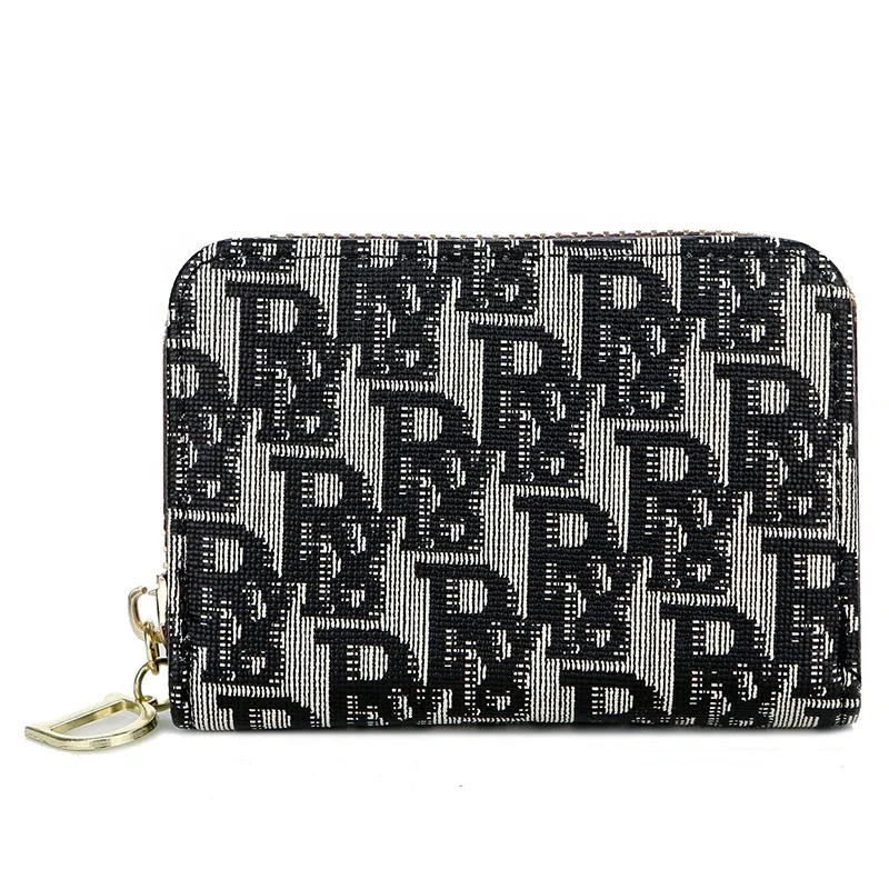 

Hot sell women classic style designer wallet short zipper card wallet hasp folding coin purse, Grey/black/red/khaki