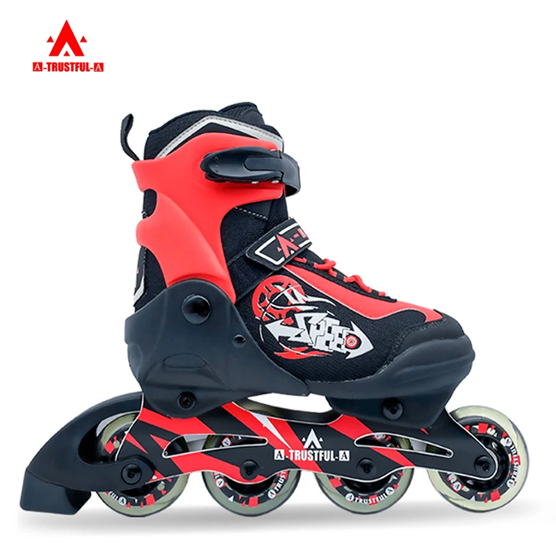 

OEM Custom Ttelescopic Safe Rollers Skate Shoe red Skating high quality boys kids adjustable inline skates